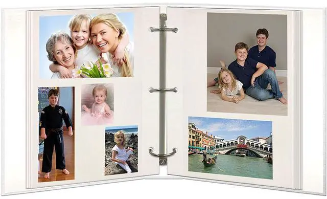 Alt view image 4 of 5 - Magnetic Self-Stick 3-Ring Photo Album 100 Pages (50 Sheets), White