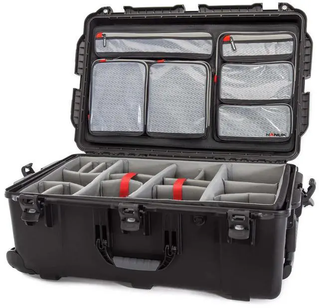 Main image of Nanuk Wheeled 963 Waterproof Hard Case w/Lid Organizer & Padded Dividers, Black