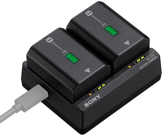 Alt view image 7 of 10 - Sony BC ZD1 Black Dual Battery Charger for Sony Z Battery Model NP FZ100