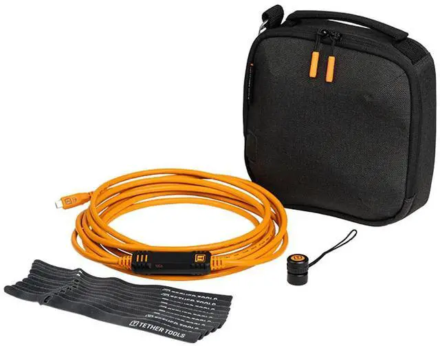 Main image of Tether Tools Starter Tethering Kit w/15' USB-C Cable, Orange, TetherGuard & Bag