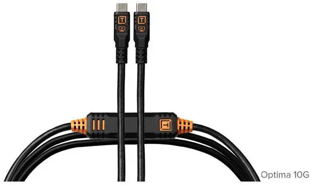 Alt view image 2 of 2 - Tether Tools LeverLock Plate & Optima 10G 15' USB-C Straight Cable, Black
