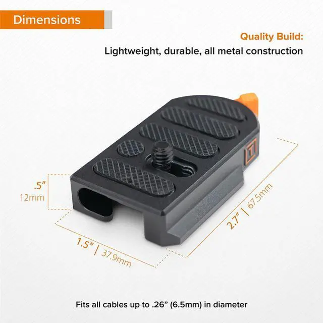 Alt view image 7 of 7 - Tether Tools TetherGuard LeverLock Plate and 15' USB-C Straight Cable, Orange