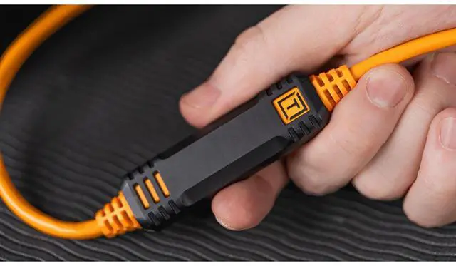 Alt view image 6 of 7 - Tether Tools LeverLock Plate & Optima 10G 15' USB-C Straight to RA Cable, Orange