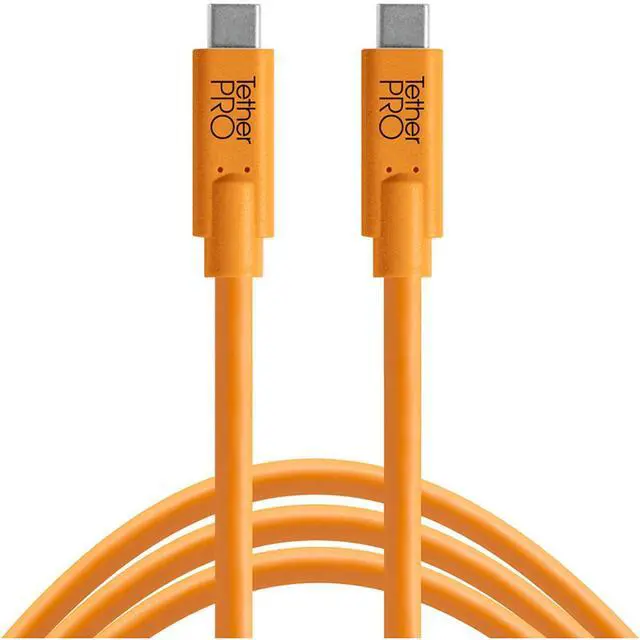 Alt view image 6 of 7 - Tether Tools TetherGuard LeverLock Plate and 15' USB-C Straight Cable, Orange