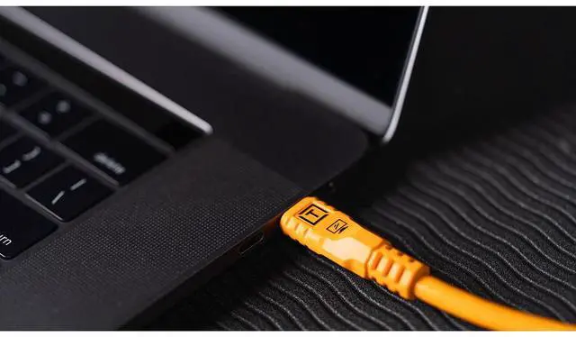 Alt view image 7 of 7 - Tether Tools LeverLock Plate & Optima 10G 15' USB-C Straight to RA Cable, Black