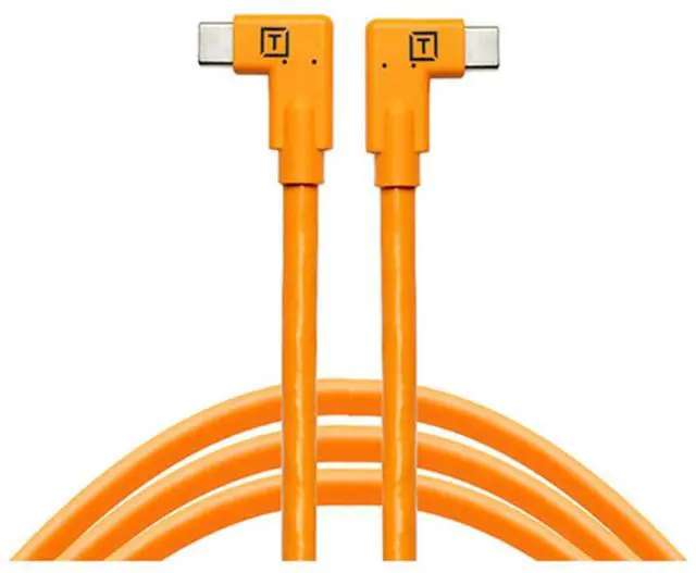 Alt view image 5 of 7 - Tether Tools TetherGuard LeverLock Plate and 15' USB-C Dual RA Cable, Orange