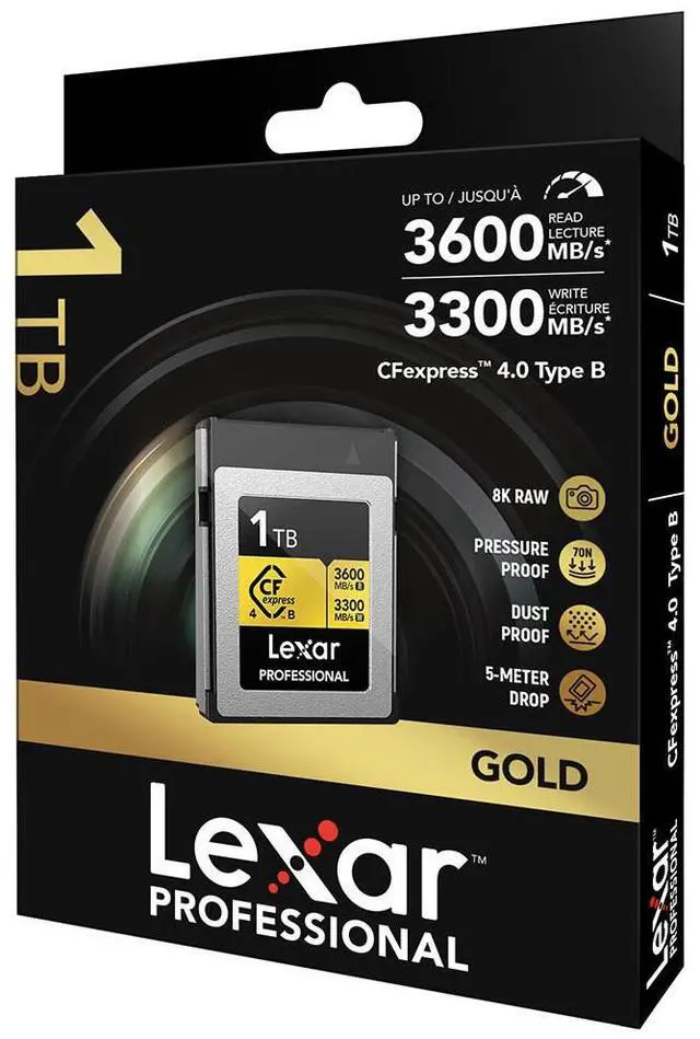 Alt view image 6 of 6 - Lexar 1TB Professional Gold CFexpress 4.0 Type B Card  LCXEXP4001T-RNENG