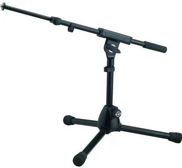 Alt view image 2 of 3 - K&M - Konig & Meyer 25950.500.55 - Very Low Level Microphone Compact Stand - 2-piece Telescopic Boom Arm - Zinc Die-Cast Base - Professional Grade For All Musicians - German Made - Black
