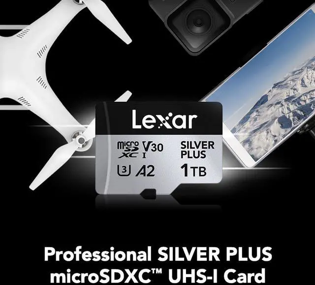 Alt view image 7 of 7 - Lexar Lexar Professional 1TB SILVER PLUS microSDXC UHS-I Card, C10, U3, V30, FULL-HD & 4K Video, up to 205MB/s read, up to 150MB/s write, for videographers, gamers