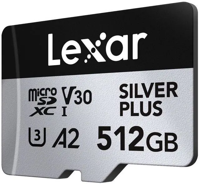 Alt view image 2 of 8 - Lexar Professional 512GB SILVER PLUS UHS-I V30 microSDXC card with SD Adapter