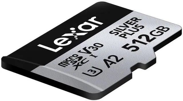 Alt view image 4 of 8 - Lexar Professional 512GB SILVER PLUS UHS-I V30 microSDXC card with SD Adapter
