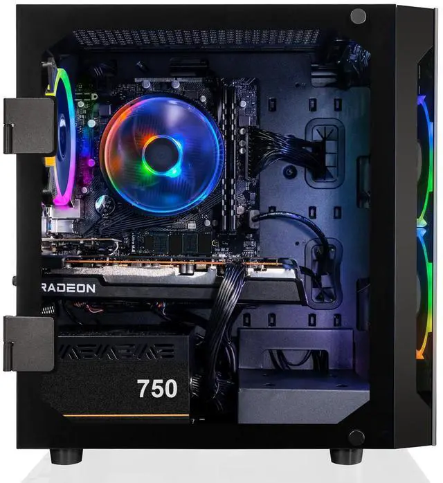 Alt view image 8 of 12 - CLX SET Gaming Desktop - AMD Ryzen 7 5700X 3.4GHz 8-Core Processor, 16GB DDR4 Memory, Radeon RX 7600 8GB GDDR6 Graphics, 1TB SSD, 2TB HDD, WiFi, Windows 11 Home 64-bit