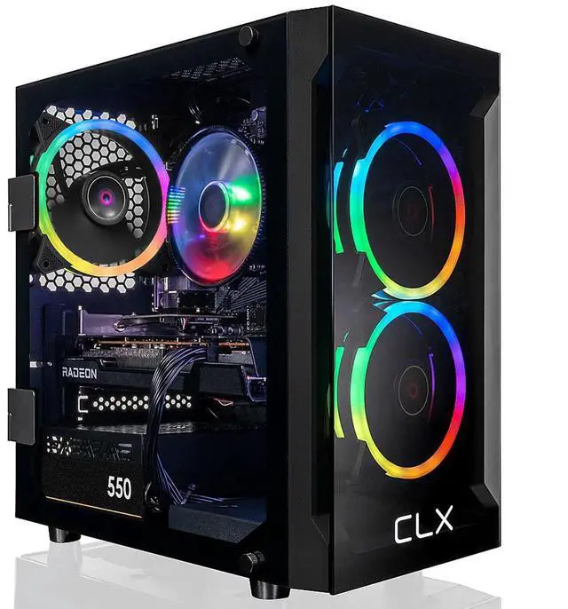 Alt view image 7 of 12 - CLX SET Gaming Desktop - AMD Ryzen 7 5700X 3.4GHz 8-Core Processor, 16GB DDR4 Memory, Radeon RX 6600 8GB GDDR6 Graphics 500GB NVMe M.2 SSD, 2TB HDD, WiFi, Win 11 Home 64-bit