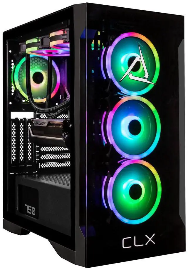 Alt view image 7 of 7 - CLX SET Gaming Desktop - Liquid Cooled AMD Ryzen 7 7700X 4.5GHz 8-Core Processor, 32GB DDR5 Memory, Radeon RX 7600 8GB GDDR6 Graphics, 1TB SSD, 4TB HDD, WiFi, Windows 11 Home 64-bit