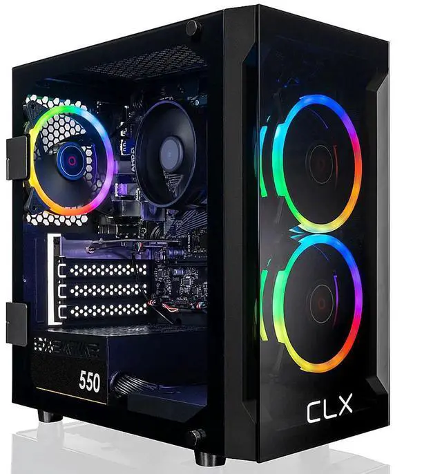 Alt view image 9 of 15 - CLX SET Gaming Desktop - AMD Ryzen 7 5700G 3.8GHz 8-Core Processor, 16GB DDR4 Memory, Radeon Vega 8 2GB Shared Graphics 1TB NVMe M.2 SSD, WiFi, Win 11 Home 64-bit