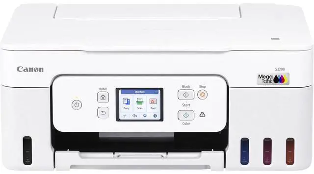 Alt view image 8 of 20 - Canon MegaTank PIXMA G3290 Wireless 3 In 1 White Printer with LCD Touchscreen