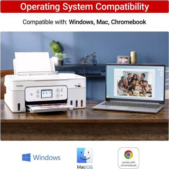 Alt view image 11 of 20 - Canon MegaTank PIXMA G3290 Wireless 3 In 1 White Printer with LCD Touchscreen