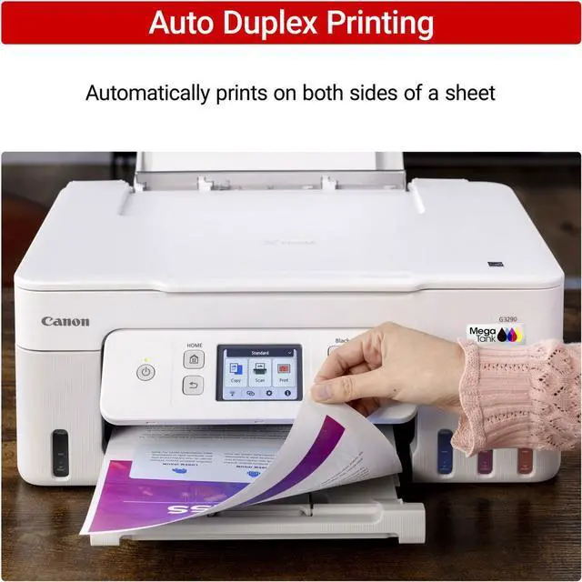 Alt view image 14 of 20 - Canon MegaTank PIXMA G3290 Wireless 3 In 1 White Printer with LCD Touchscreen