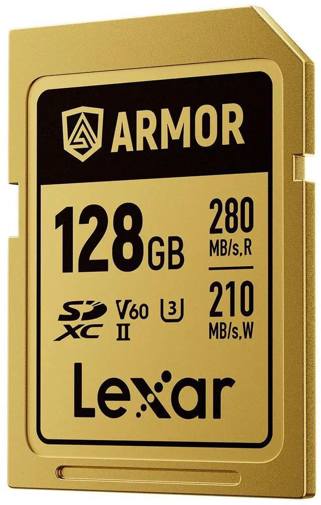Alt view image 2 of 8 - Lexar Professional ARMOR GOLD 128GB UHS-II V60 SDXC Memory Card  LSDAMGL128G-RNNNG