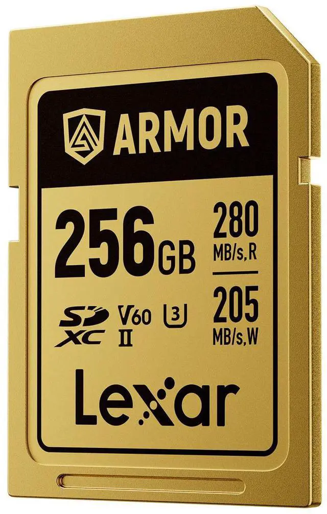 Alt view image 2 of 8 - Lexar Professional ARMOR GOLD 256GB UHS-II V60 SDXC Memory Card