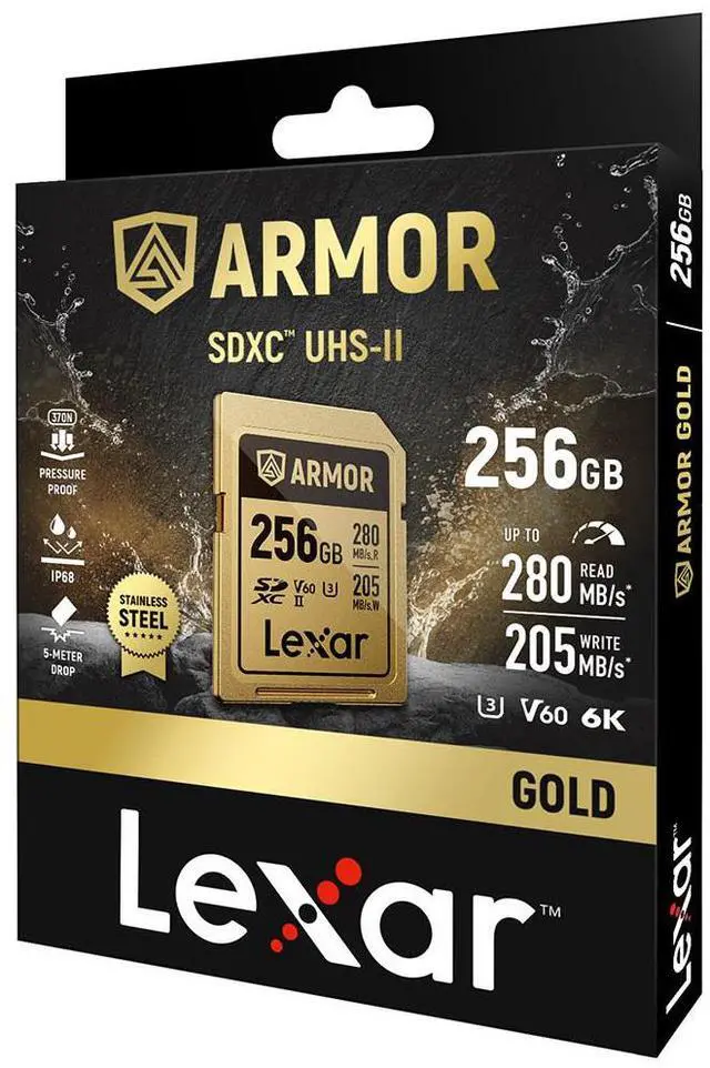Alt view image 6 of 8 - Lexar Professional ARMOR GOLD 256GB UHS-II V60 SDXC Memory Card
