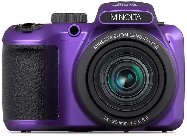 Alt view image 5 of 6 - Minolta 20 Mega Pixels 40x Optical Zoom Digital Camera with 1080p FHD Video, Purple
