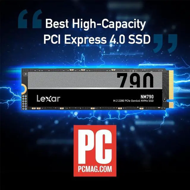 Alt view image 7 of 8 - Lexar 4TB NM790 SSD PCIe Gen4 NVMe M.2 2280 Internal Solid State Drive, Up to 7400/6500 MB/s Read/Write, Compatible with PS5, for Gamers and Creators, Black (LNM790X004T-RNNNU)