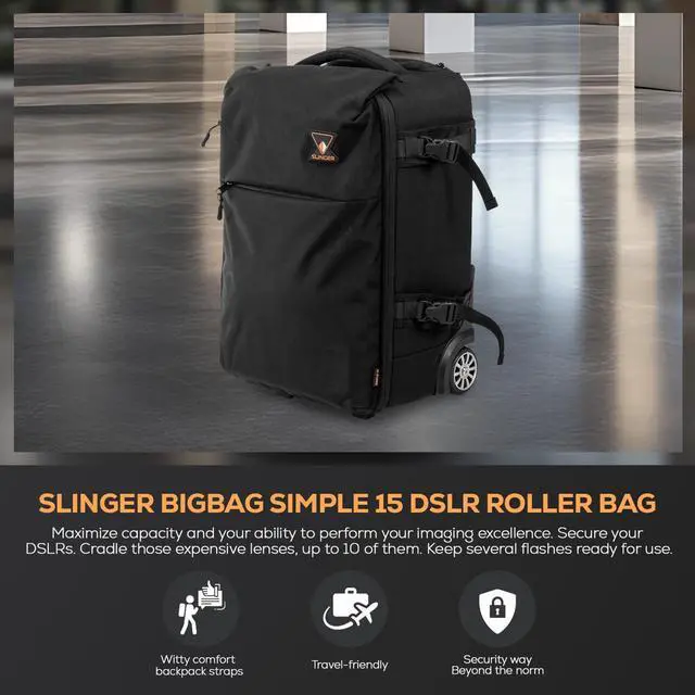 Alt view image 2 of 7 - Slinger BigBag Simple 15 DSLR Roller Bag #BB-S-15