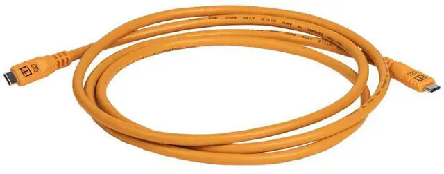 Alt view image 2 of 7 - Tether Tools TetherPro Optima 10G 6' USB-C Straight to USB-C Straight Cable, Orange