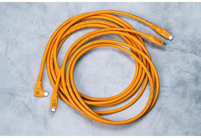 Alt view image 6 of 7 - Tether Tools TetherPro Optima 10G 6' USB-C Straight to USB-C Straight Cable, Orange