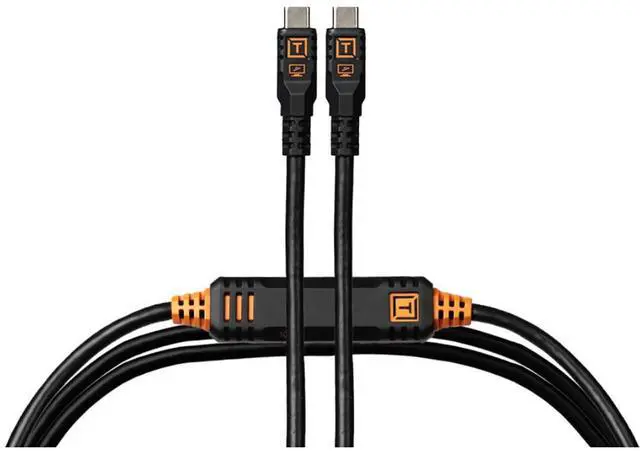 Main image of Tether Tools TetherPro Optima 10G 15' USB-C Straight to USB-C Straight Cable, Black
