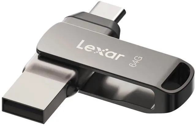 Alt view image 9 of 19 - Lexar JumpDrive D400 Dual 64GB USB 3.1 Flash Drive Titanium (LJDD400-64G-BNU)