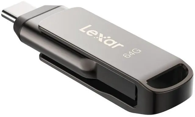 Alt view image 12 of 19 - Lexar JumpDrive D400 Dual 64GB USB 3.1 Flash Drive Titanium (LJDD400-64G-BNU)
