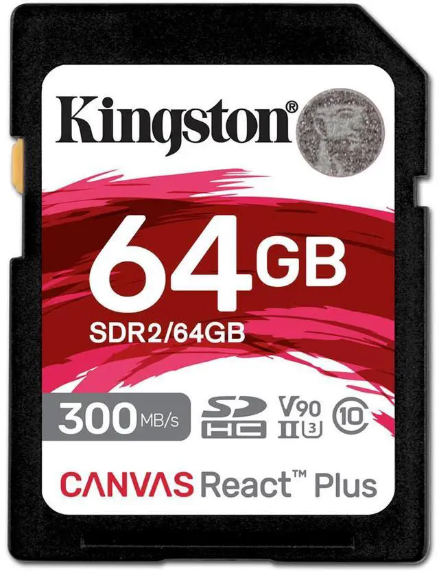 Alt view image 9 of 11 - Kingston Canvas React Plus 64GB Secure Digital Extended Capacity (SDXC) Flash Card Model SDR2/64GB