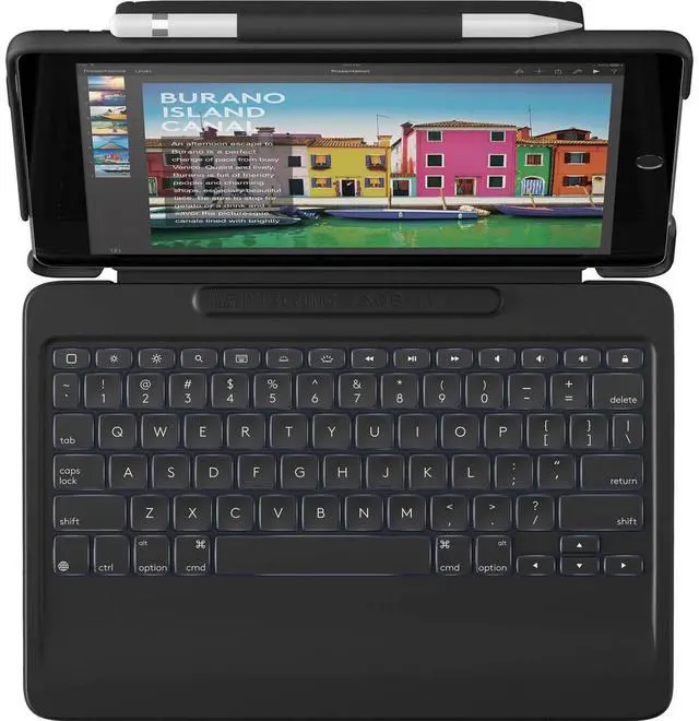 Alt view image 19 of 20 - Logitech Slim Combo Keyboard/Cover Case (Folio) for 10.5" Apple iPad Pro Tablet - Black - Spill - x