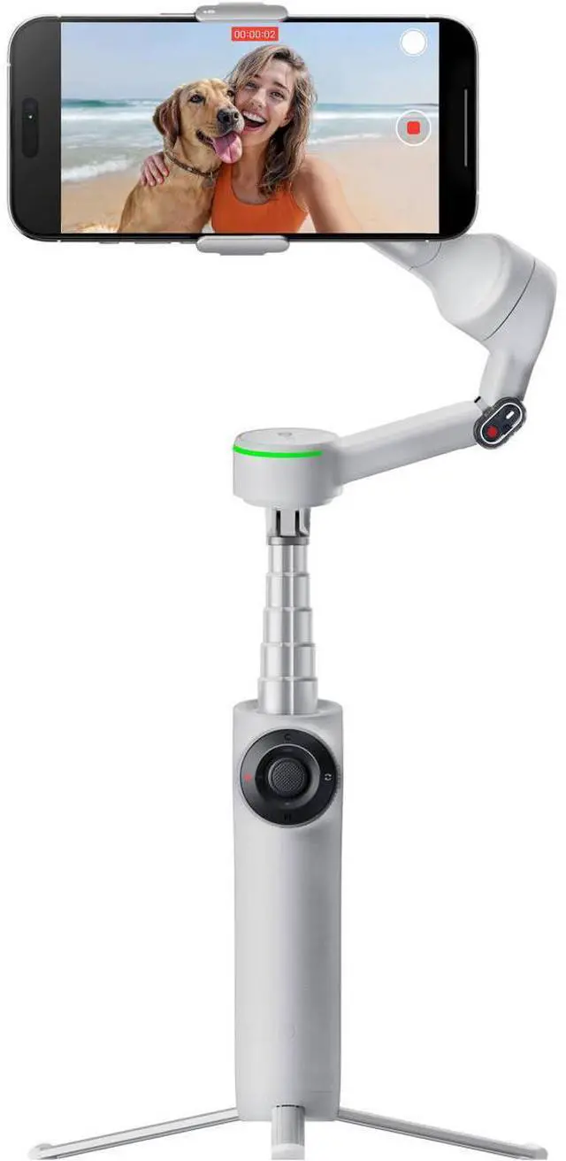 Alt view image 2 of 7 - Insta360 Flow 2 Pro 3-Axis AI-Powered Smartphone Gimbal, Stone Gray