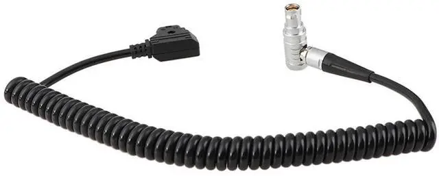 Main image of CAMVATE Coiled D-Tap to Right-Angle 4-Pin Power Cable for C300 Mark II Camera