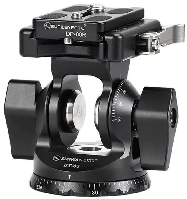 Main image of SunwayFoto DT-03 Two-Way Tilt Head with Clamp and Quick Release Plate
