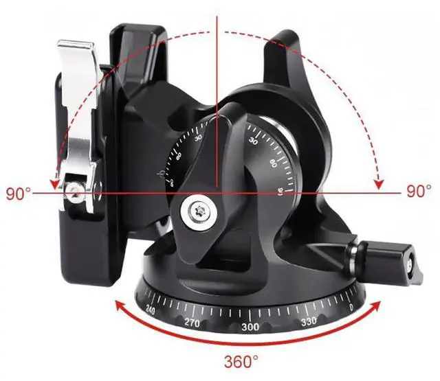 Alt view image 5 of 5 - SunwayFoto DT-03 Two-Way Tilt Head with Clamp and Quick Release Plate
