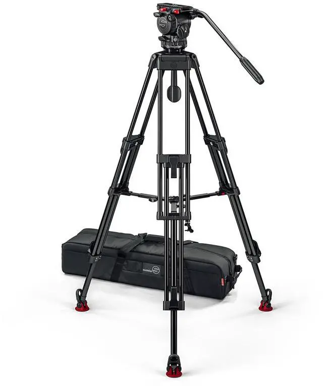 Main image of Sachtler FSB 6 MK II Fluid Head with ENG 75/2 D HD 3-Section Aluminum Tripod and Mid-Level Spreader