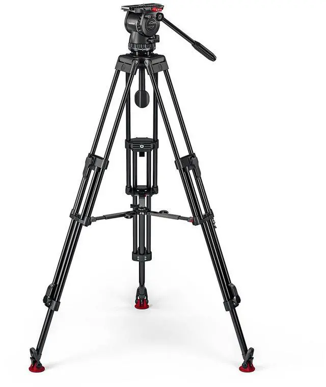 Alt view image 5 of 7 - Sachtler FSB 6 MK II Fluid Head with ENG 75/2 D HD 3-Section Aluminum Tripod and Mid-Level Spreader