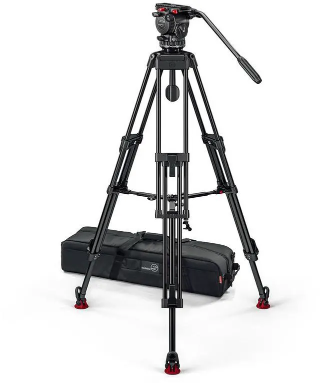 Main image of Sachtler FSB 8 MK II Fluid Head with ENG 75/2 D HD 3-Section Aluminum Tripod and Mid-Level Spreader