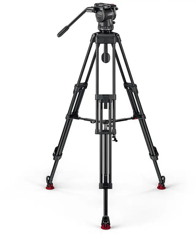 Alt view image 2 of 7 - Sachtler FSB 8 MK II Fluid Head with ENG 75/2 D HD 3-Section Aluminum Tripod and Mid-Level Spreader