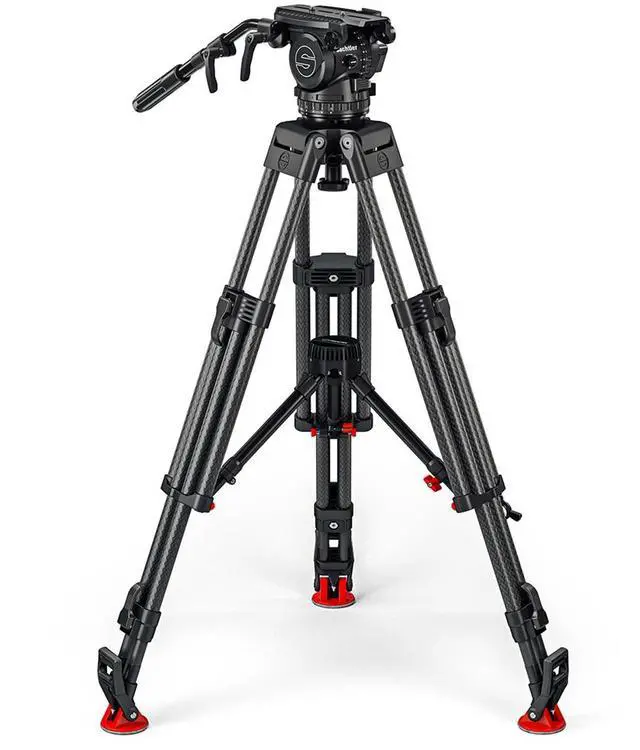 Alt view image 6 of 7 - Sachtler Cine 30 Fluid Head with EFP 2 CF 3-Section Carbon Fiber Tripod and Mid-Level Spreader