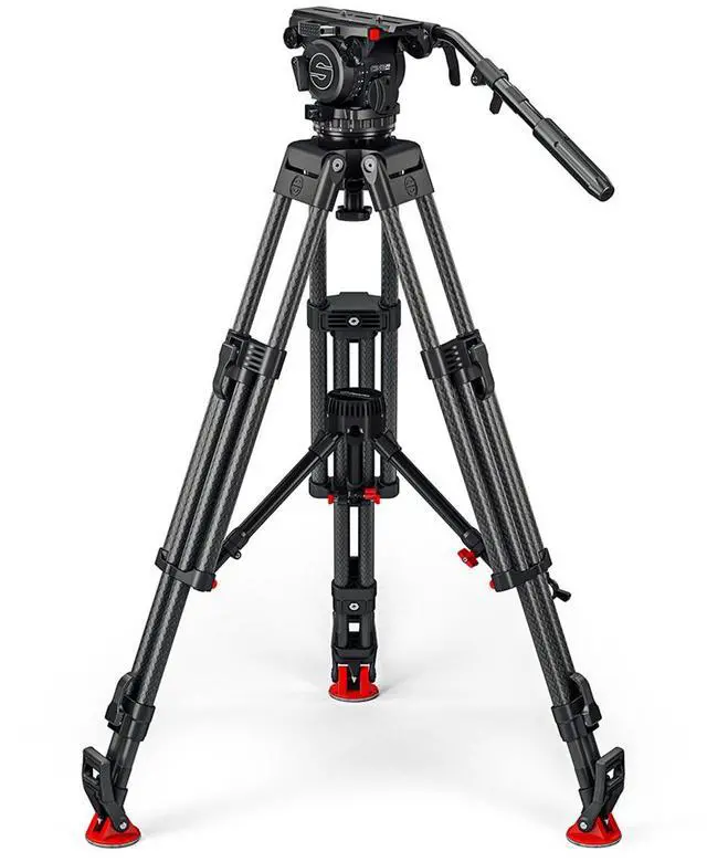 Alt view image 7 of 7 - Sachtler Cine 30 Fluid Head with EFP 2 CF 3-Section Carbon Fiber Tripod and Mid-Level Spreader