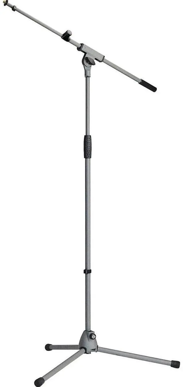 Main image of K&M 21080 Soft Touch Telescoping Tripod Mic Stand, 36.42-64.17" Height, Gray