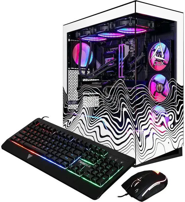 Alt view image 9 of 9 - CLX Horus Gaming Desktop - AMD Ryzen 7 9800X3D 4.7GHz 8-Core Processor, 64GB DDR5 Memory, GeForce RTX 5070 Ti 16GB GDDR7 Graphics, 2TB NVMe M.2 SSD, 6TB HDD, WiFi, Win 11 Home 64-bit