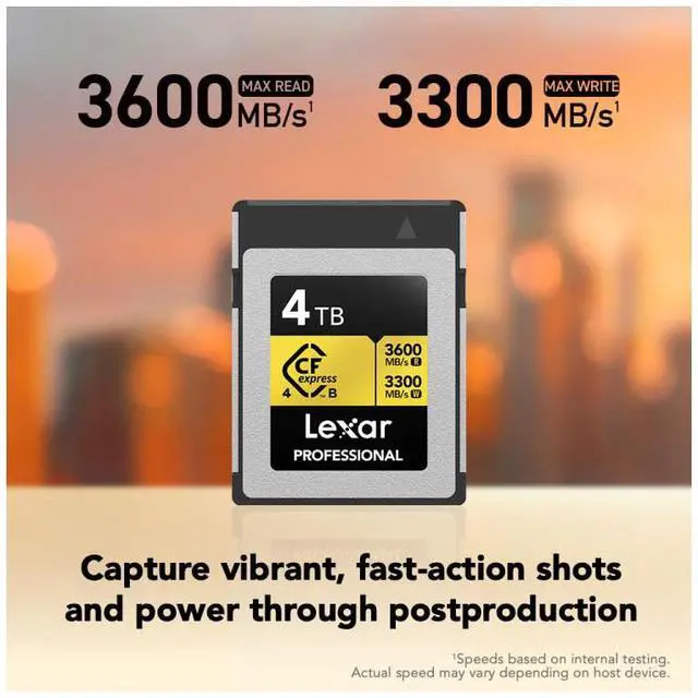 Alt view image 3 of 7 - Lexar Lexar Professional GOLD CFexpress 4.0 Type B card 4TB #LCXEXPR004T-RNENG