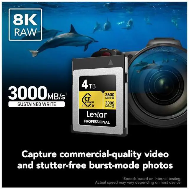 Alt view image 4 of 7 - Lexar Lexar Professional GOLD CFexpress 4.0 Type B card 4TB #LCXEXPR004T-RNENG