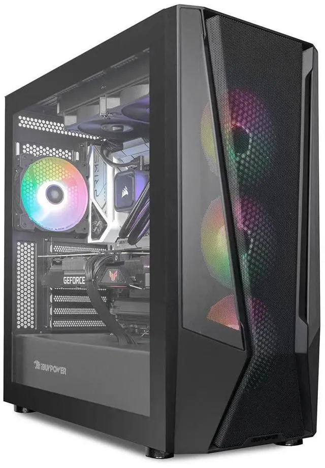 Alt view image 8 of 14 - iBUYPOWER Slate 9 Black Gaming PC Desktop - AMD Ryzen 7 9800X3D - AMD Radeon RX 9070 16GB - 32GB DDR5 RGB - 2TB NVMe SSD - SBA7R9701